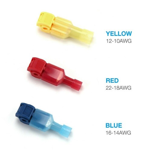60/240Pcs Quick Splice T-Taps Cable Crimp Terminals Insulated Wire Connector Kit - Picture 3 of 19