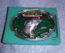 NEW Siskiyou Anglers Bass Fishing Enameled Belt Buckle 1984 -- Free Shipping --