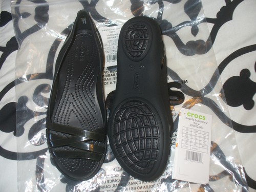 Crocs Women's Isabella Huarache 2 Flat W Sandal Ballet Black, 4 M US NWT - Picture 6 of 6