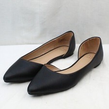 A NEW DAY womens slip on flat black faux leather upper dress shoes size 6.5 Med