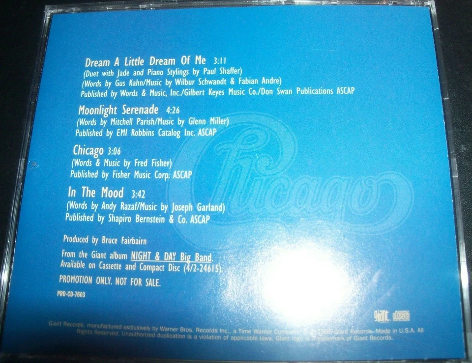 Chicago – Muestreador Promocional CD Noche y Día (Big Band) – Como Nuevo Foto 2 de 2
