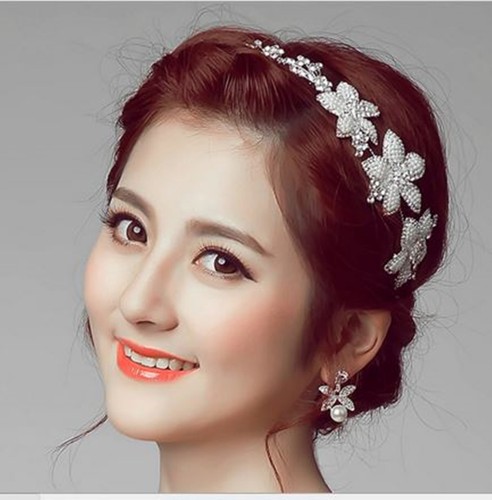 Women Bride Wedding Crystal Pearl 