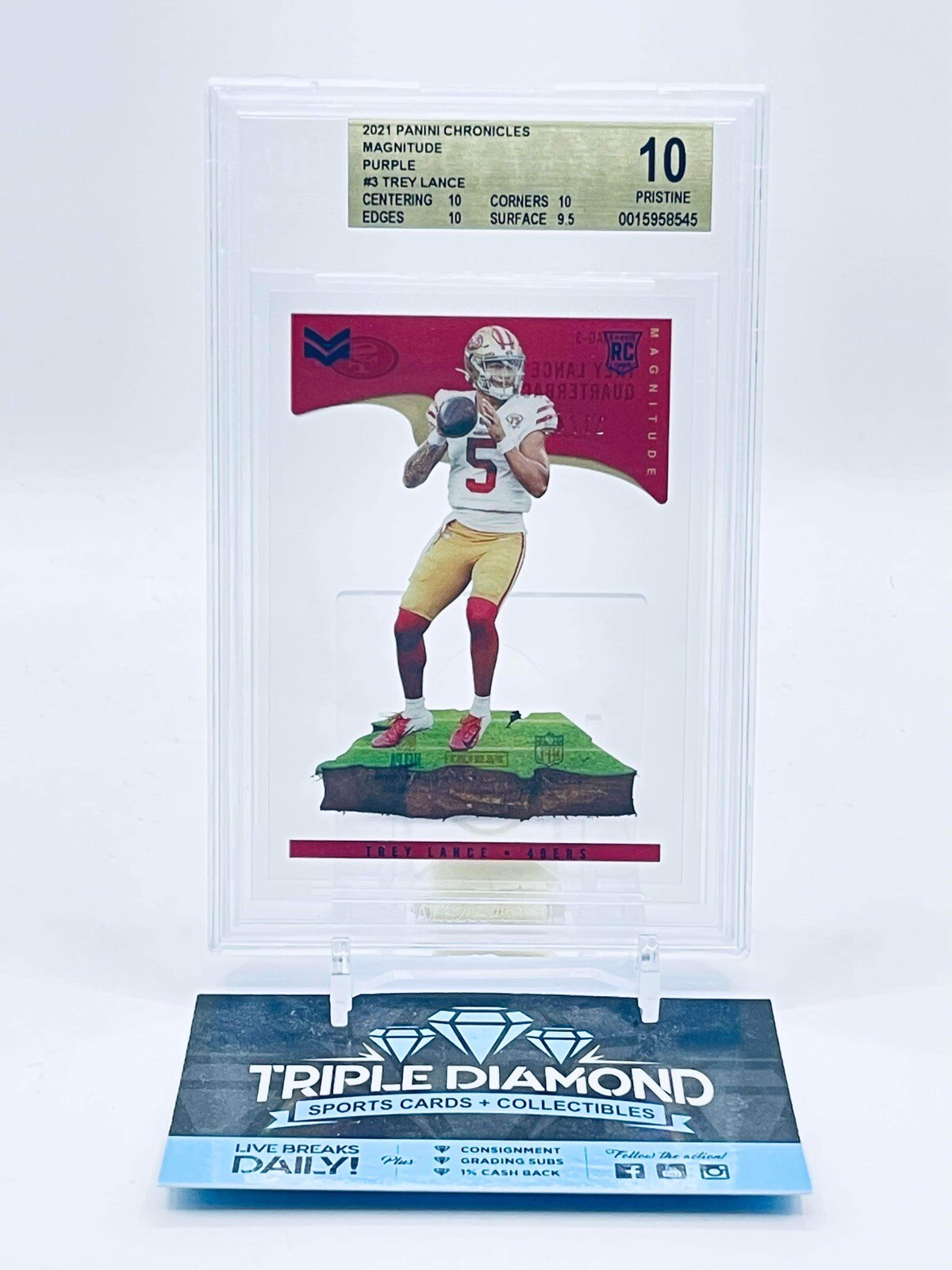 Trey Lance Panini Chronicles Magnitude #MAG3 Purple