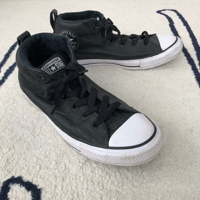 black leather converse size 7