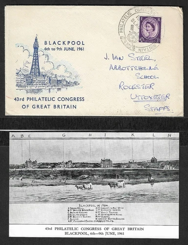 QE II - 43rd PHILATELIC CONGRESS OF GREAT BRITAIN COVER WITH POSTCARD INSERT