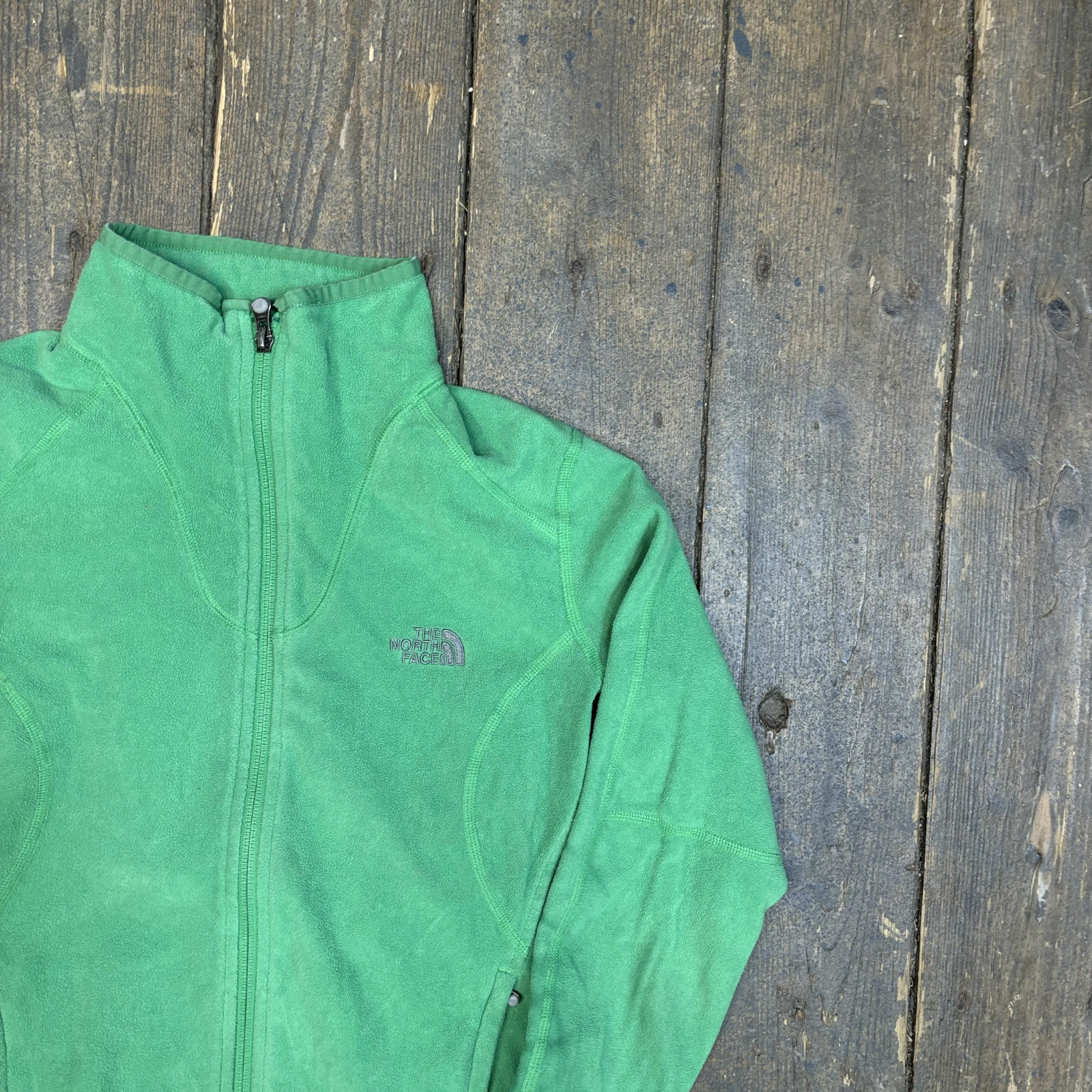 The North Face Sweatshirt Womens Y2K Full-Zip Fleece Hiking Jumper Green, Medium image 2