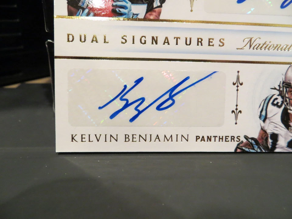 National Treasures Dual Autograph Panthers Kelvin Benjamin Funchess 09/10  2015 - Image 2 of 4