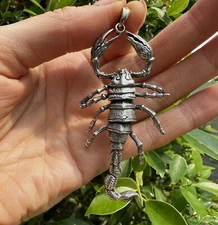Large Scorpion Pendant 925 STERLING SILVER Movable Legs Scorpio Zodiac Sign Heav