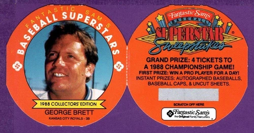 George Brett Kansas City Royals 1988 MSA Fantastic Sam's Complete Disc Panel #2