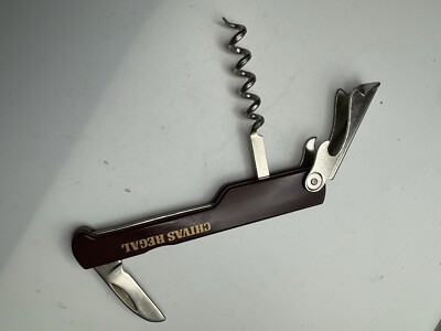 Vintage Chivas Regal Folding wine bottle opener/cork screw/foil cutter Knife