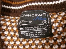VTG 50s 60s JCPENNEY TOWNCRAFT SWEATER SHIRT XL VEST ORLON ACRYLIC MOD BEATNIK