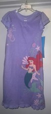 Disney Store Ariel The Little Mermaid Girls Short Sleeve Nightgown SZ 5/6 NWT 