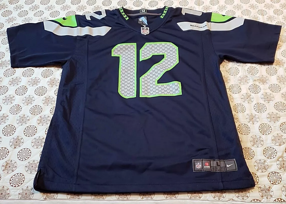 Ballena barba Fecha roja evitar NIKE SEATTLE SEAHAWKS 12TH MAN FAN JERSEY SIZE LARGE YOUTH ON FIELD USED |  eBay