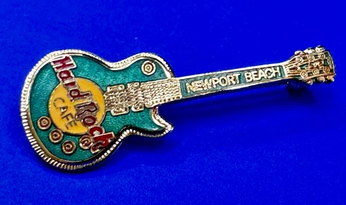 Hard Rock Cafe Newport Beach Gibson Les Paul Guitar Pin Green Tone Souvenir