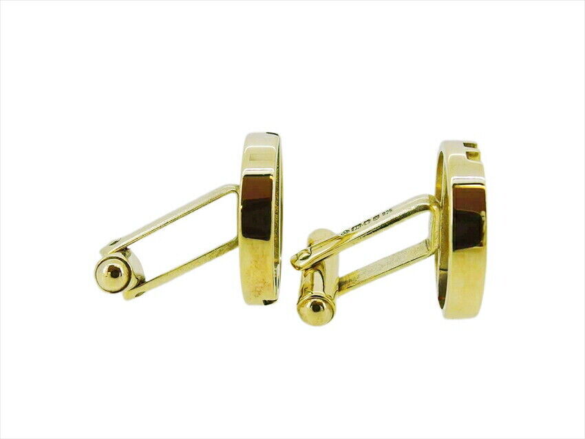 DUNHILL Cuffs D Mark Silver 925 Gold plating Authentic USED DUNHILL Cuffs D Mark Silver 925 Gold plating Authentic USED