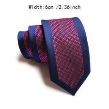 Classic Polka Dot Blue Red Silk Skinny Slim Men's Necktie Tie 6cm/2.36inch