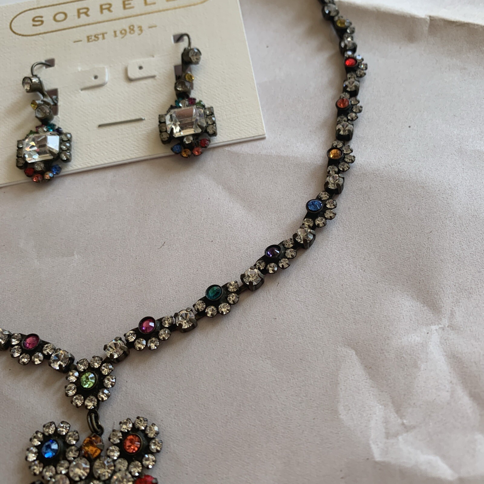 Sorrelli Retired Statement Multicolor Necklace &E… - image 3