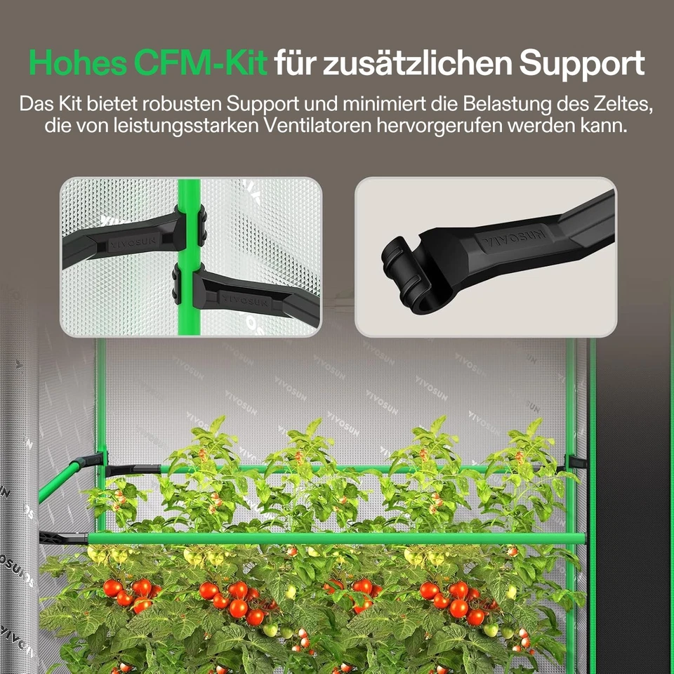 VIVOSUN P426 Pro Growzelt 2000D Pflanzenzelt 120x60x180cm,100% Reflektierend - Bild 4 von 4