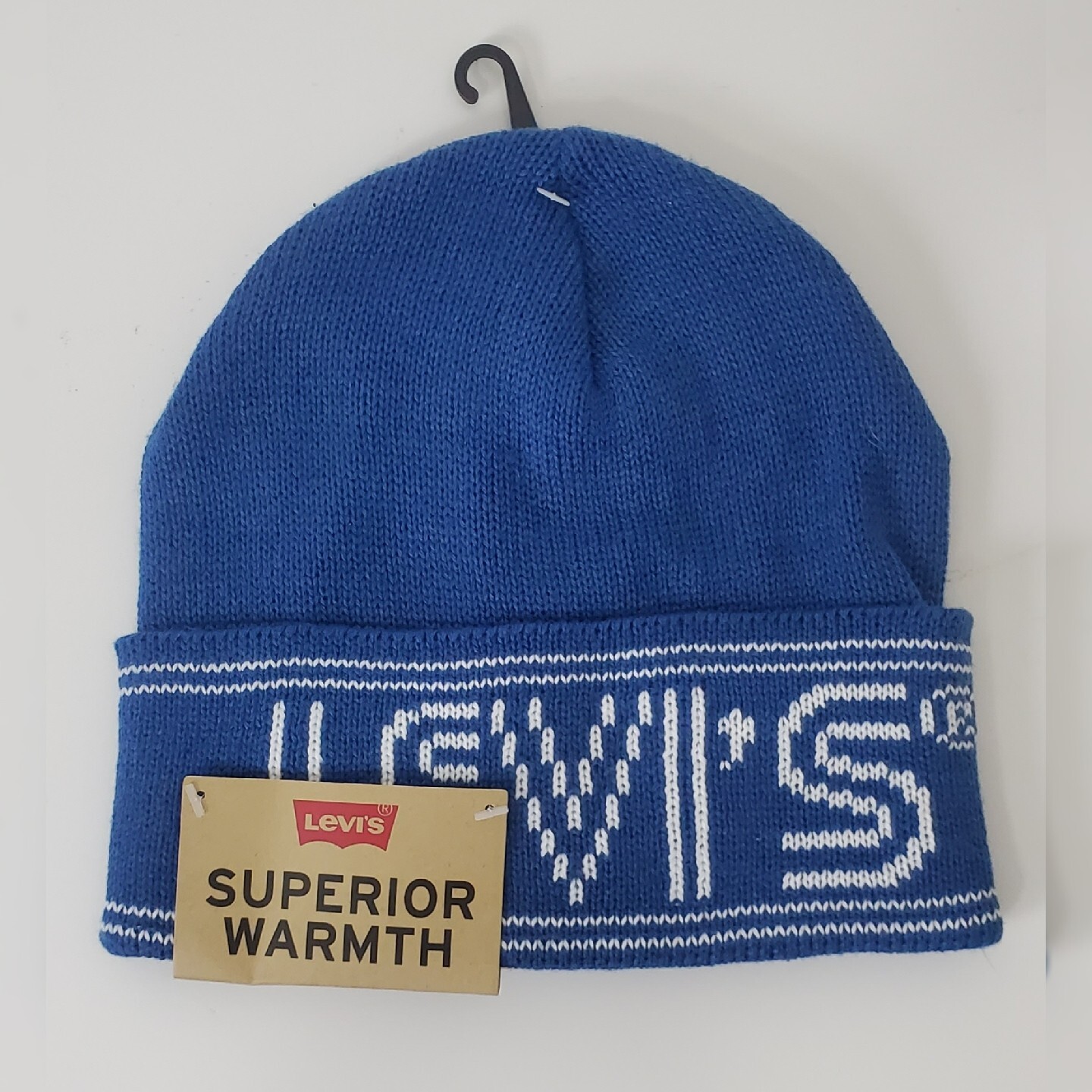 LEVI'S ORIGINAL MEN'S BEANIE HAT SUPERIOR WARMTH BLUE COLD WEATHER
