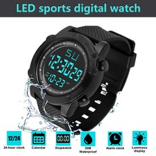 Men's Military Digital Watch LED Screen Sports Large Face Waterproof Wristwatch