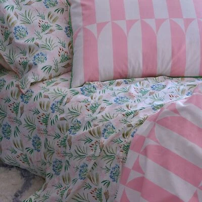 Waverly Botanical Printed 100% Cotton Fitted Sheet, Single to Super King