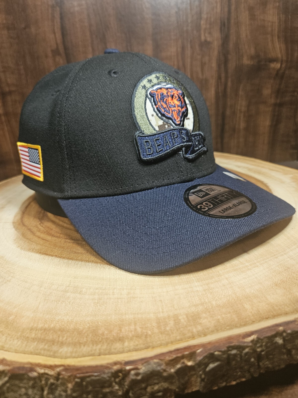 Chicago Bears New Era 39Thirty Stretchfit Hat Cap Size L/XL  Salute To Service
