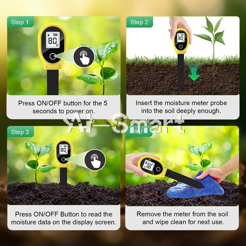 Soil Moisture Detector Tester LCD Soil Water Analyzer Meter Gardening Planting - Picture 7 of 19