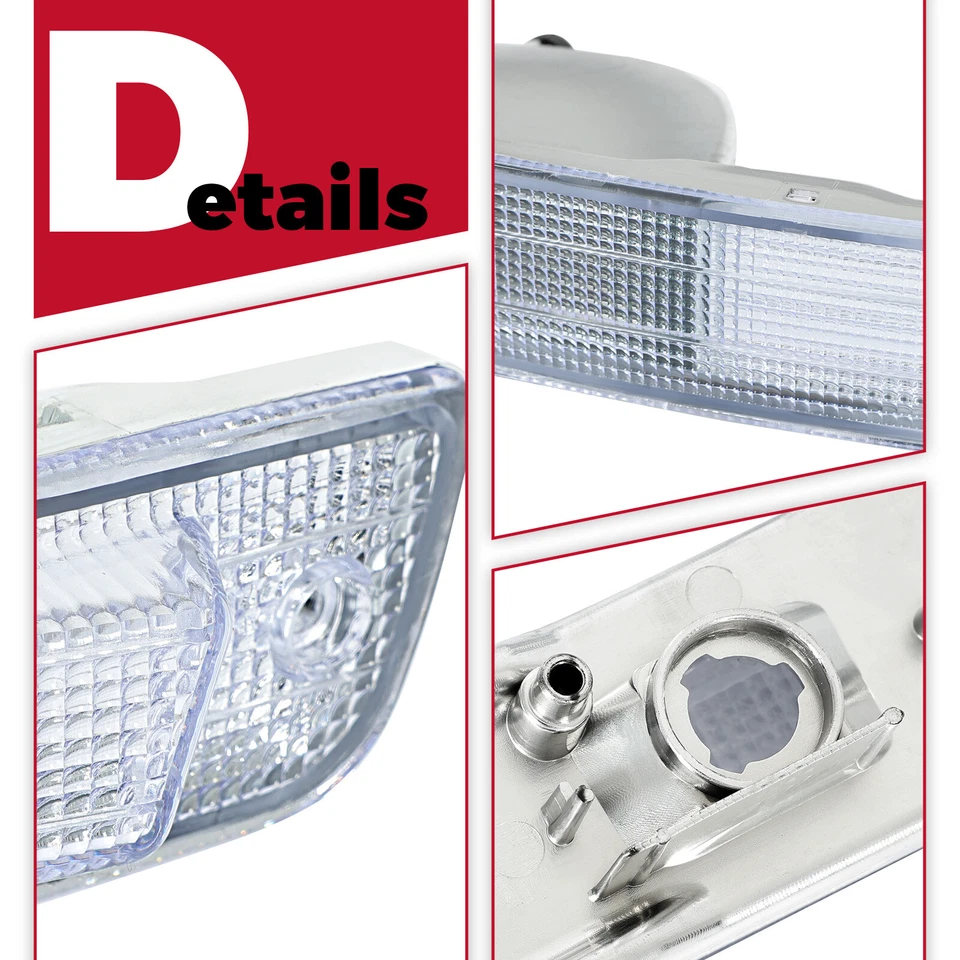 New Chrome Front Bumper Signal Lights LH & RH W/Bulbs For 1990-1994 Lexus LS400 - Image 4 of 4