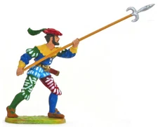 Preiser Elastolin 52309 Landsknecht Thrusting Up with Halberd mib painted 70mm