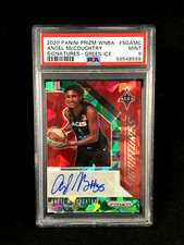 Pop 2 PSA 9 Angel McCoughtry 2020 WNBA Prizm FANATICS GREEN ICE SP Auto (1b)