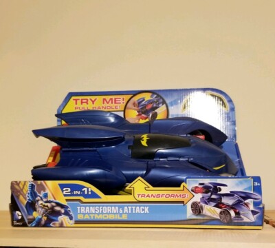 Batman 2-in-1 Transform and Attack BATMOBILE Vehicle DC Comics Mattel  NIB