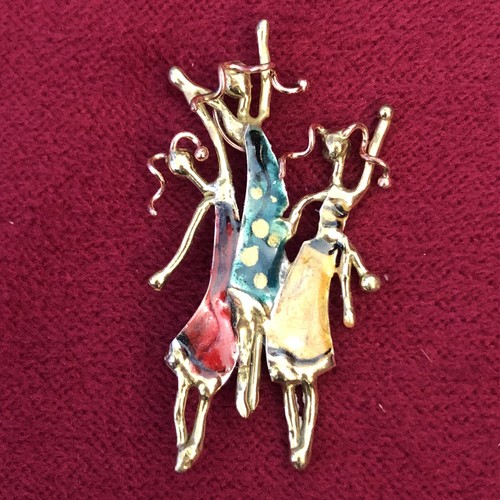 Abstract Figural Goldtone Brooch Pin  - Foto 1 di 3