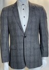 Hugo Boss Blazer Men 42R Wool Blend Gray Check Plaid 2 Button Jacket Elbow Pads — photo 1