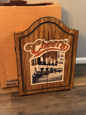 CHEERS 1989 Dartboard and Cabinet / New Never Opened - Board Still In Plastic
