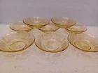Federal Glass CABBAGE ROSE AMBER DEPRESSION 5" BERRY DESSERT BOWLS(8) FREE SHIP