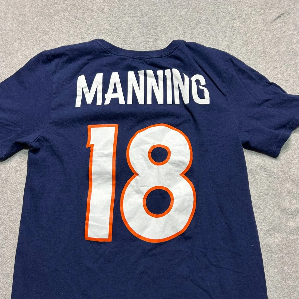 Camisa Nike Denver Broncos Peyton Manning Para Hombre Pequeña Azul Marino Super Bowl 50 Foto 4 de 4