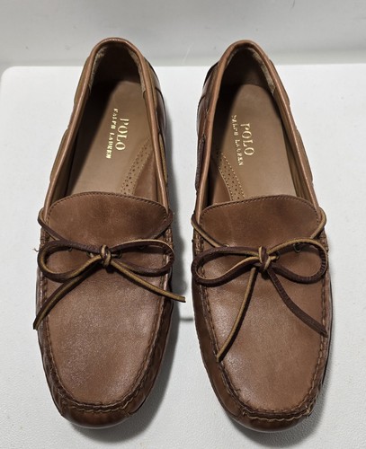 Polo Ralph Lauren Roberts Driver Moccasin Leather Shoes Tan Mens Size 12 D NWOB - Picture 2 of 11