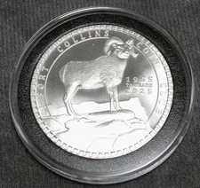 Fort Collins Coin Club 70th Anniv. 1oz Silver - Dan Carr - BU Bighorn & Airplane