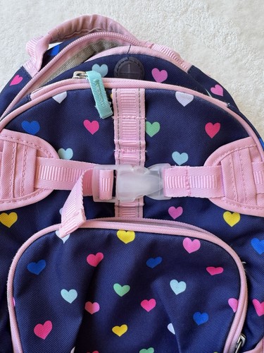 Pottery Barn Kids Mackenzie Navy Pink Multi Heart Mini Backpack - Picture 5 of 12