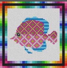 COLORFUL FISH Handpainted Needlepoint Canvas Treglown Designs
