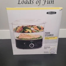 BELLA Electric Food Steamer Cooker Healthy Vegetable Steaming Pot Stackable