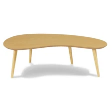 Mid Century Modern Abstract Shaped Coffee Table/Solid Wood/Oak Finish