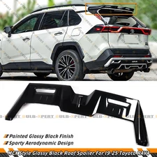 For 19-25 Toyota RAV4 MCX Style Gloss Black Rear Top Roof Spoiler Wing Extension