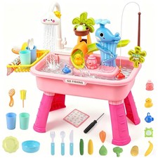 Upgraded Toddler Sand Water Table Toy with Electric Water Pump Water Circulat...