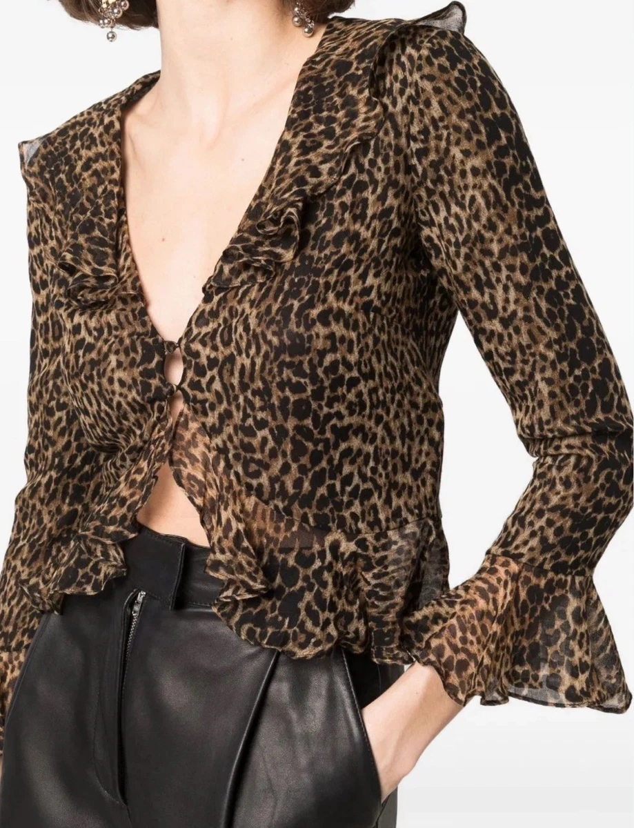 Топы с анималистичным принтом для женщин Saint Laurent - огромный