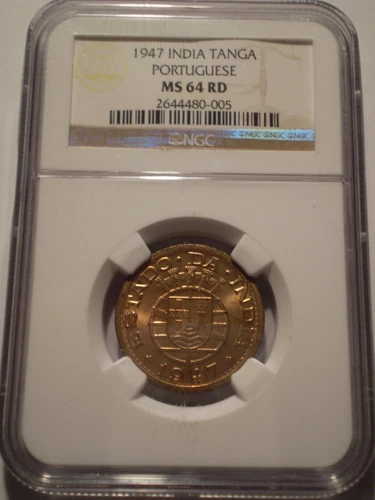 13SAZ41 Portugal Portuguese India Goa 1 tanga 1947 NGC MS64 RD