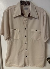 Vntg Arrow Doubler Dagger Collar Button Up Shirt Mens 15 1/2 Short Sleeve 70s