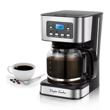 12-Cup Programmable Coffee Maker Regular & Strong Brew Drip Machine for Home