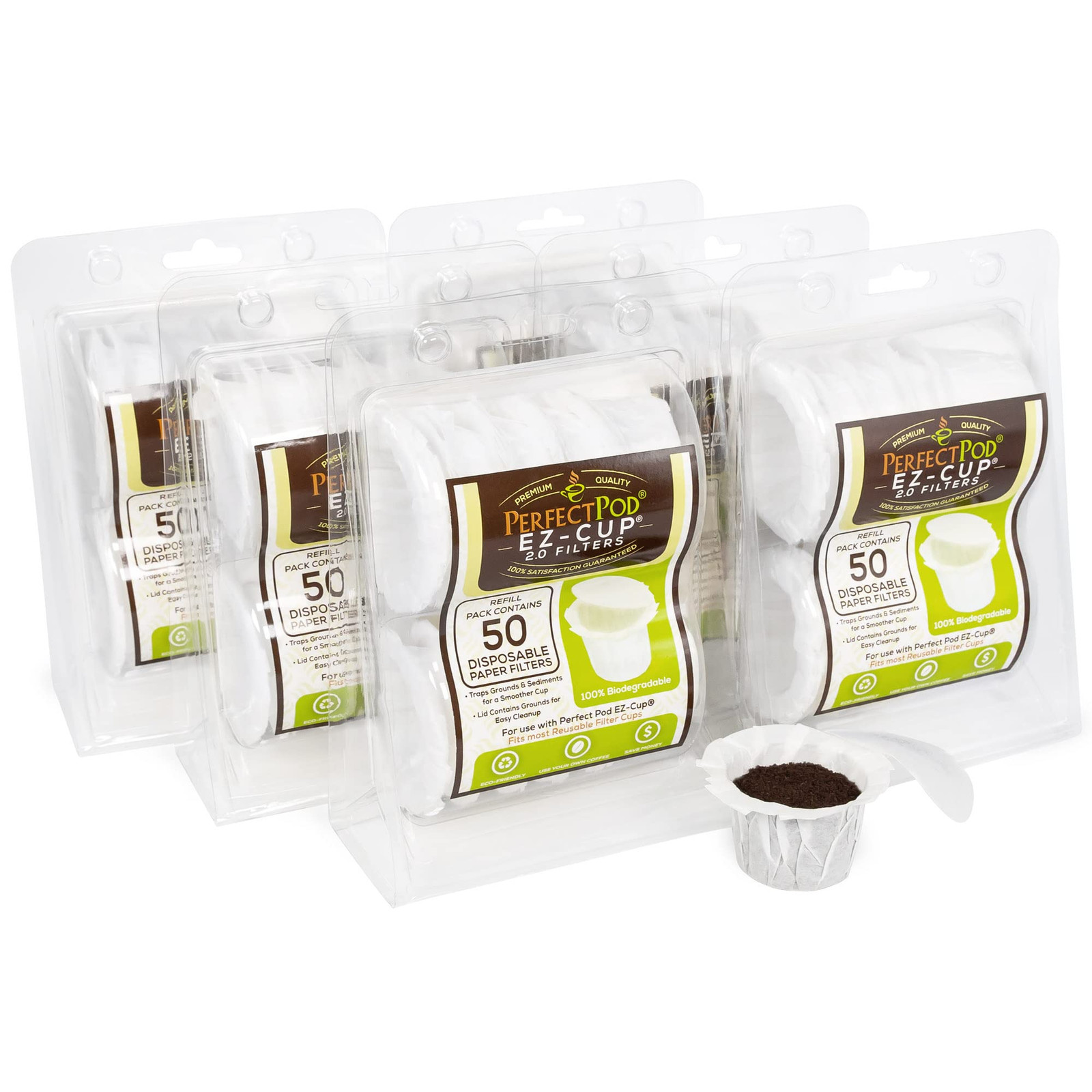 Perfect Pod Cup 20 Disposable Paper Coffee Filters SingleServe Reusable Coffee P