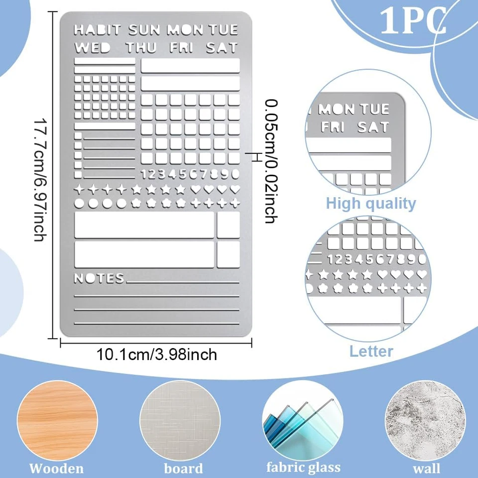 Metallschablone Kalender Tagebuch Basteleinheit Edelstahl für Gravur Scrapbookin - Bild 3 von 4